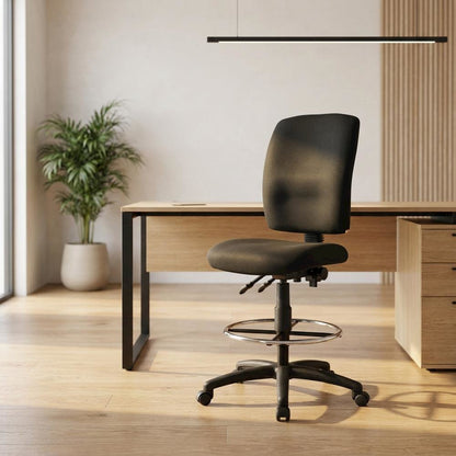 Crepe-Upholstered Multi-Function Fabric Drafting Stool for Home Office