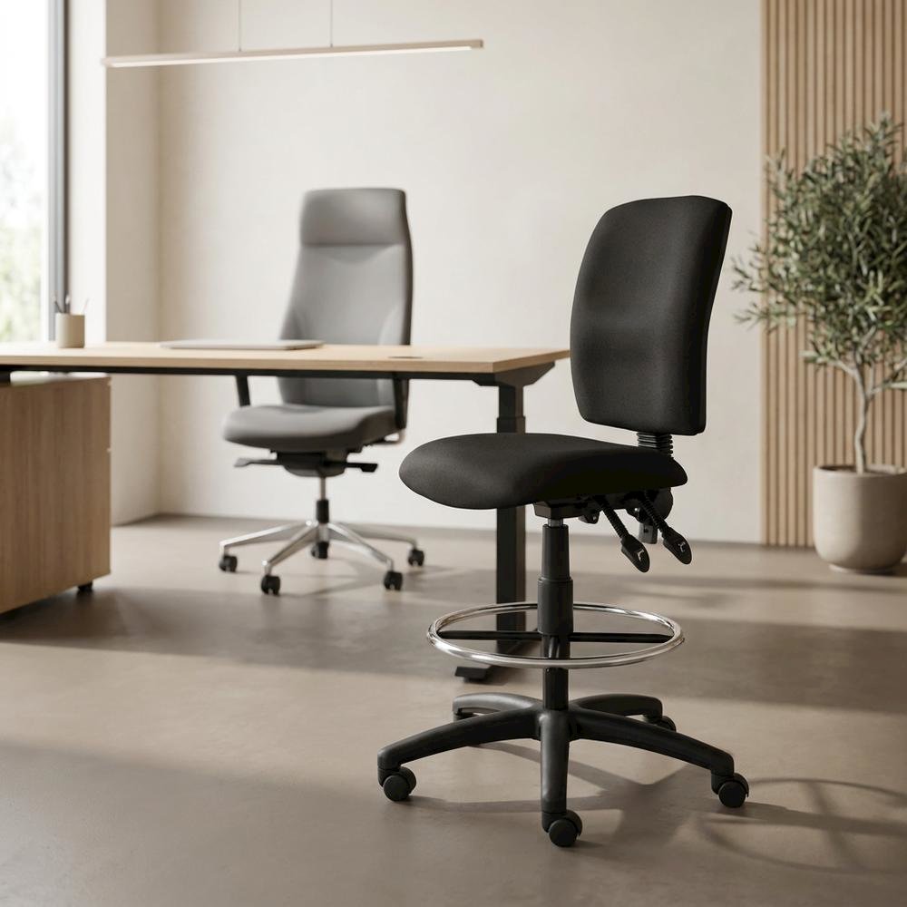 Crepe-Upholstered Multi-Function Fabric Drafting Stool for Home Office