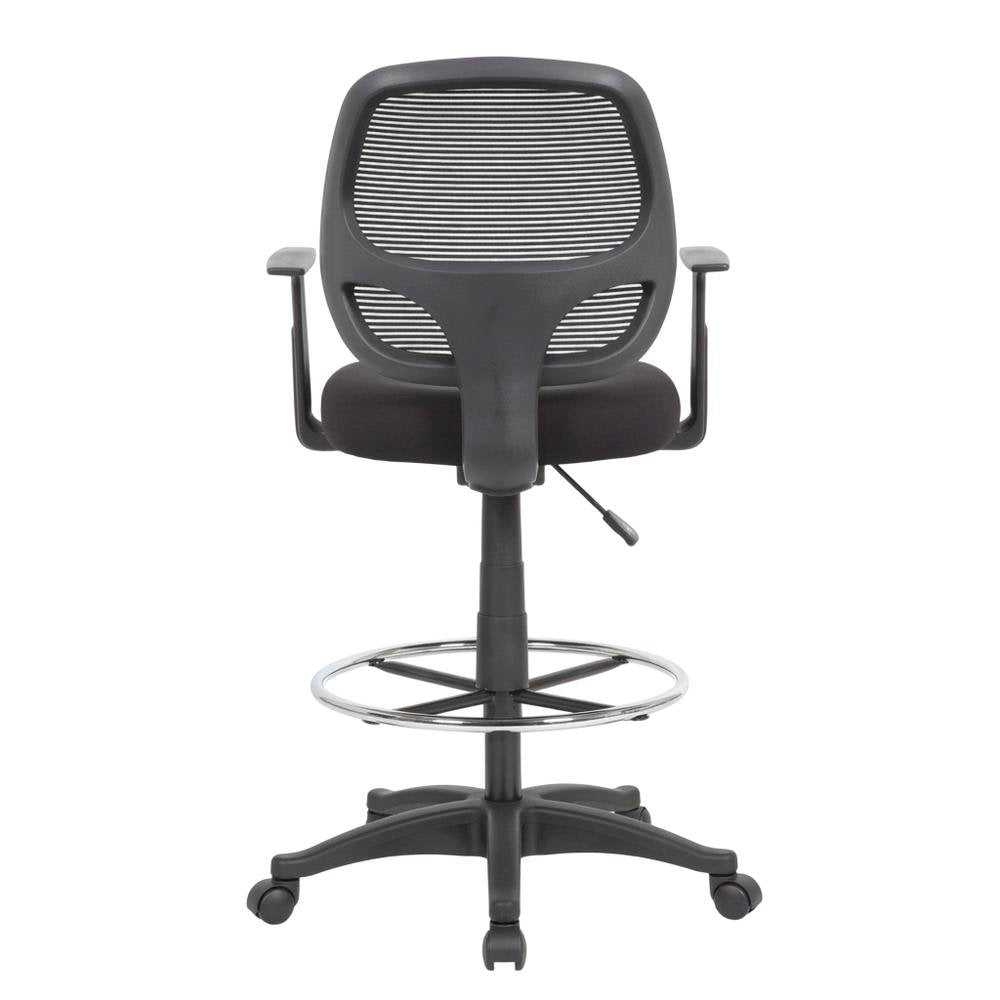 Commercial Grade Mesh Task Stool with T-Arms and Nylon Base with Storage