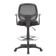 Commercial Grade Mesh Task Stool with T-Arms and Nylon Base with Storage