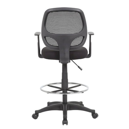 Commercial Grade Mesh Task Stool with T-Arms and Nylon Base with Storage