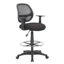 Commercial Grade Mesh Task Stool with T-Arms and Nylon Base with Storage