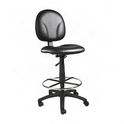 Bison Office Drafting Stool with Footring and Caressoft Upholstery, Black
