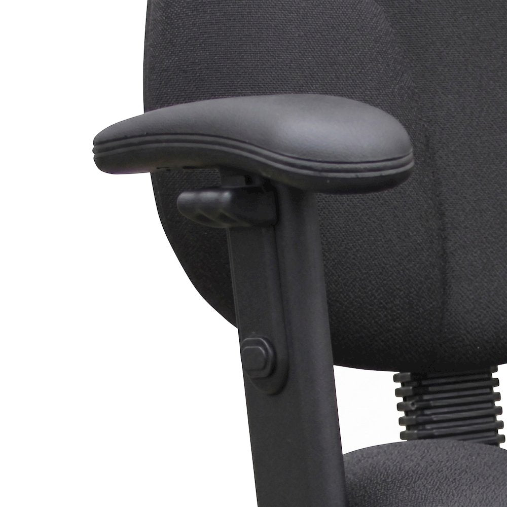 Bison Office Fabric Drafting Stool with Adjustable Arms and Footring, Black