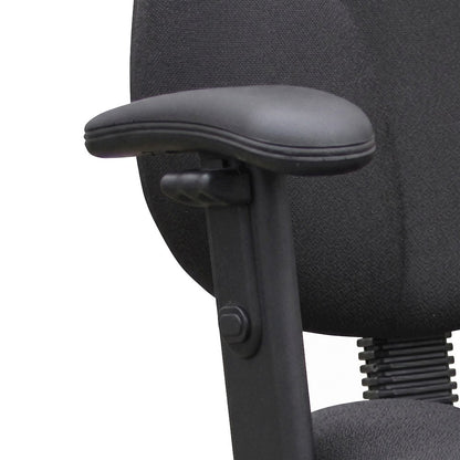 Bison Office Fabric Drafting Stool with Adjustable Arms and Footring, Black