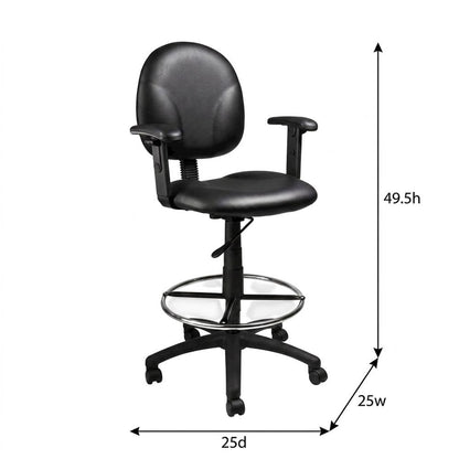 Caressoft Drafting Stool with Adjustable Arms and Footring for Standing Desks