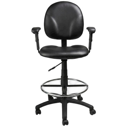 Caressoft Drafting Stool with Adjustable Arms and Footring for Standing Desks