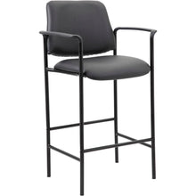 Boss Square Back Stool - Black Seat Color - Vinyl Seat Material - Black Back Color - Black Frame Color - Armrest - 1 Each