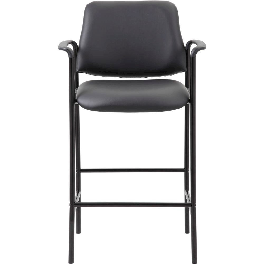 Boss Square Back Stool - Black Seat Color - Vinyl Seat Material - Black Back Color - Black Frame Color - Armrest - 1 Each