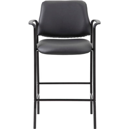 Boss Square Back Stool - Black Seat Color - Vinyl Seat Material - Black Back Color - Black Frame Color - Armrest - 1 Each