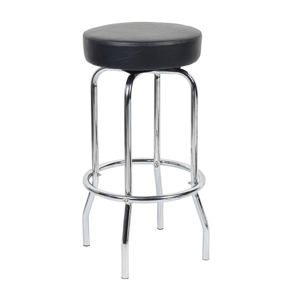29" Chrome/Black Stool