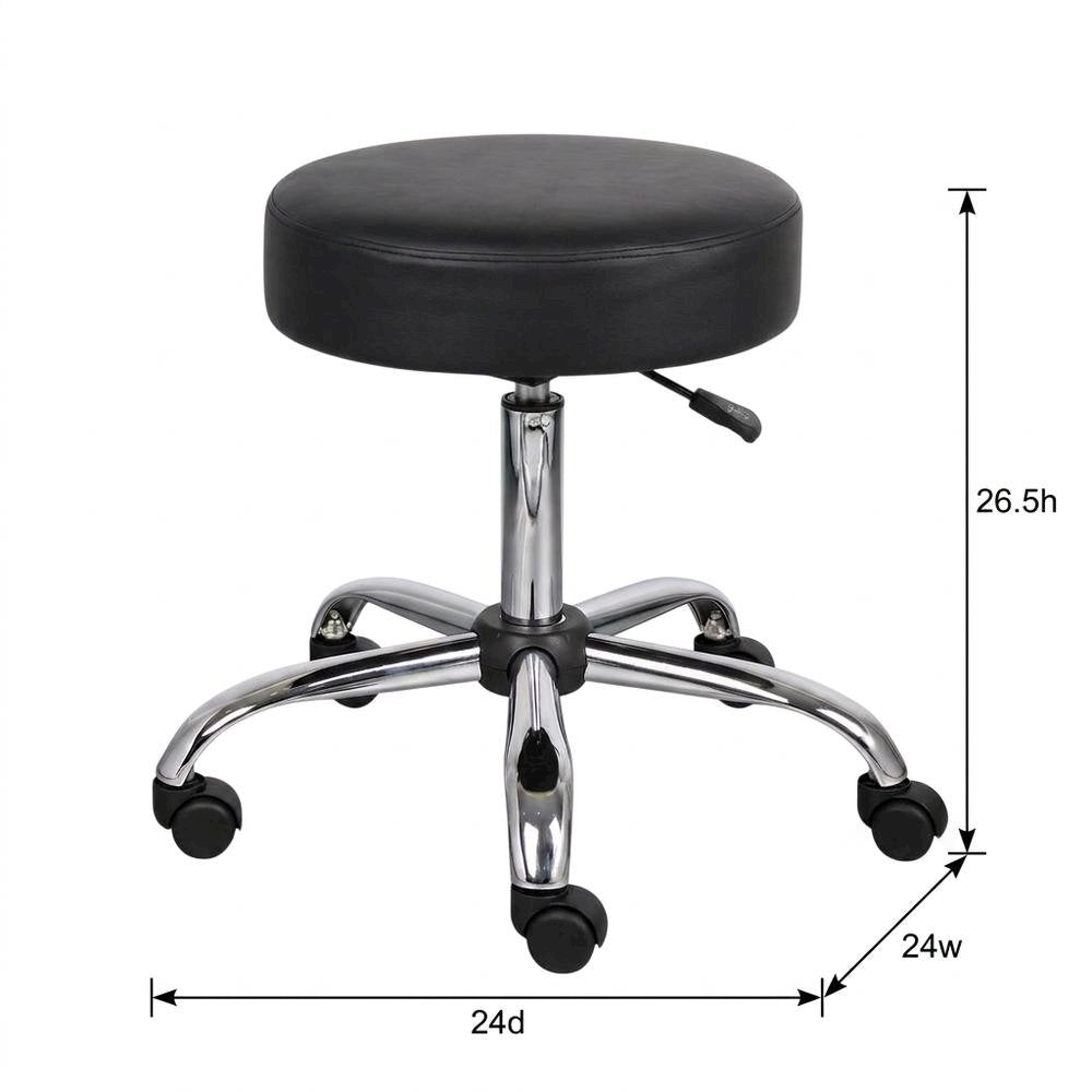 Caressoft Medical Task Stool with Chrome Base and Nylon Casters with Storage