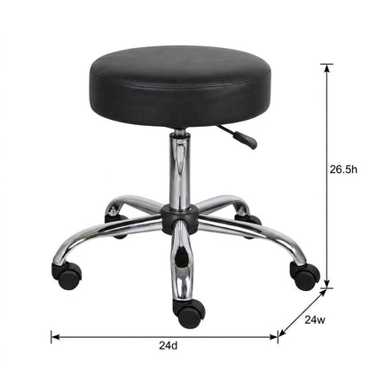 Caressoft Medical Task Stool with Chrome Base and Nylon Casters with Storage