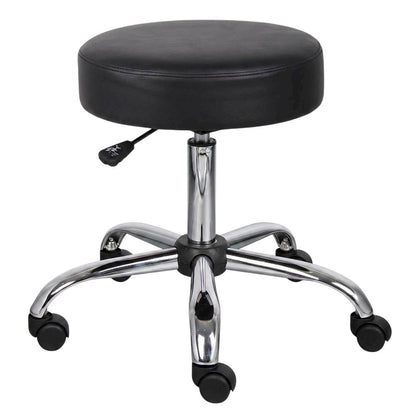 Caressoft Medical Task Stool with Chrome Base and Nylon Casters with Storage