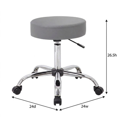 Caressoft Medical Task Stool with Chrome Base and Dual-Wheel Nylon Casters