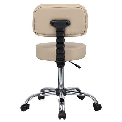 Boss Beige Caressoft Medical Stool W/ Back Cushion