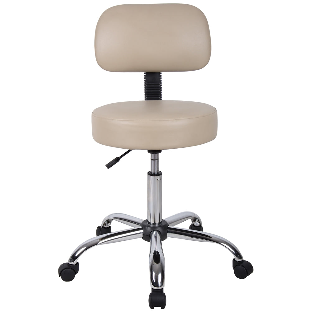Boss Beige Caressoft Medical Stool W/ Back Cushion