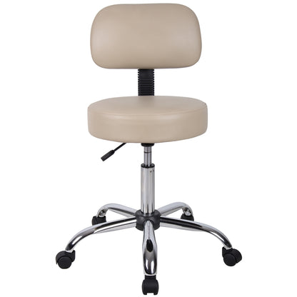 Boss Beige Caressoft Medical Stool W/ Back Cushion