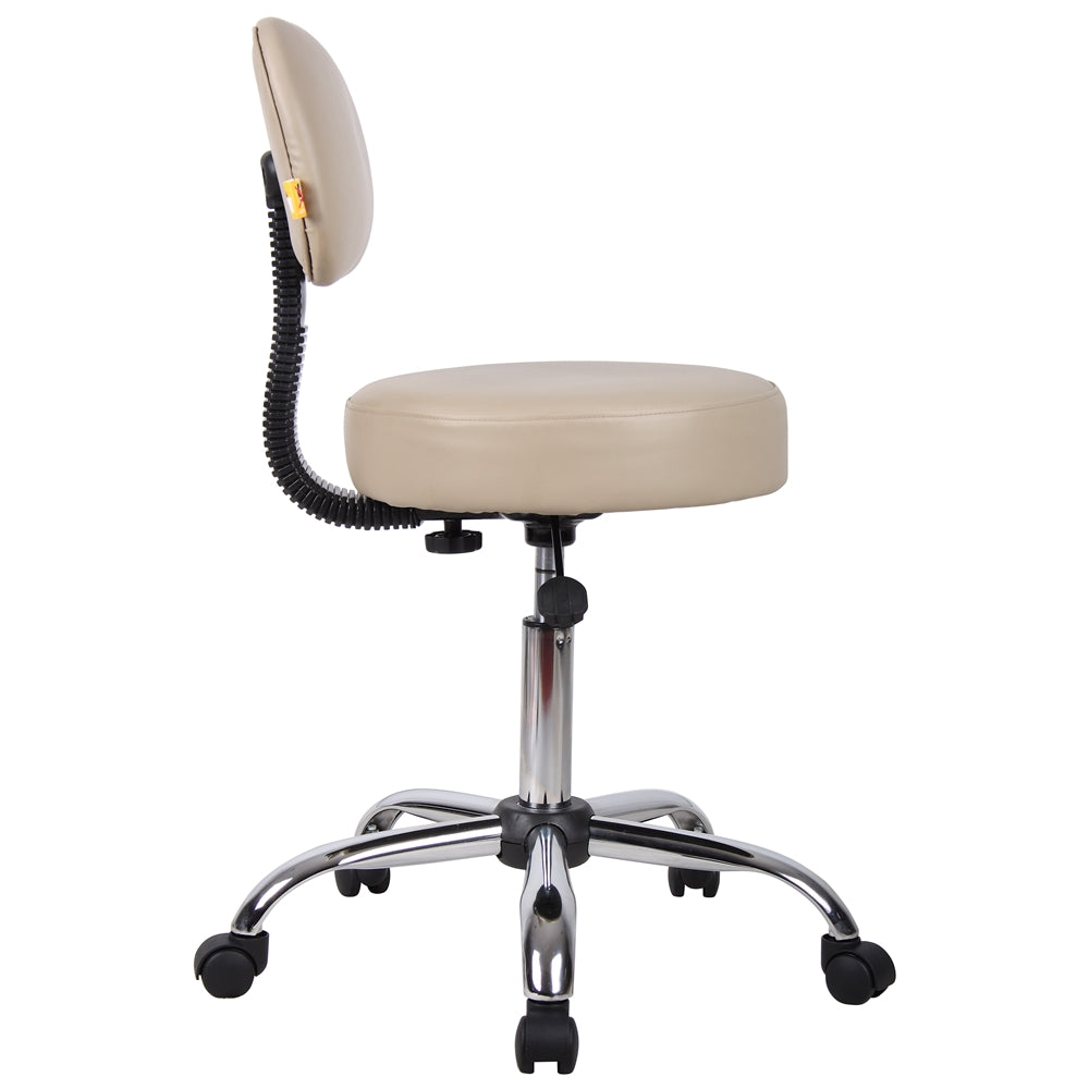 Boss Beige Caressoft Medical Stool W/ Back Cushion