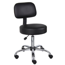 Boss Black Caressoft Medical Stool W/ Back Cushion