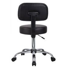 Boss Black Caressoft Medical Stool W/ Back Cushion