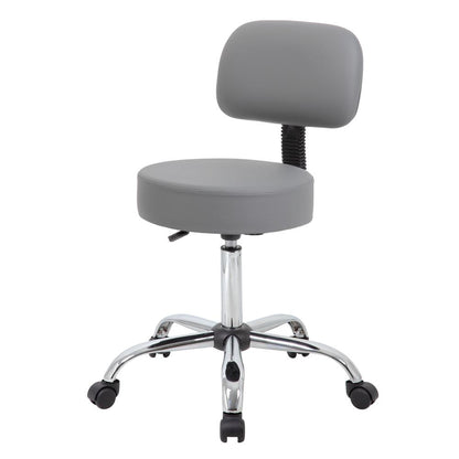 Boss Grey Caressoft Medical Stool W/ Back Cushion