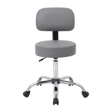 Boss Grey Caressoft Medical Stool W/ Back Cushion