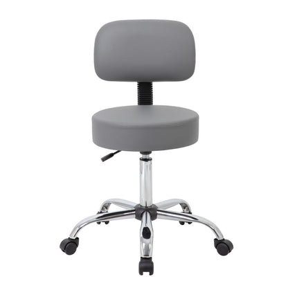 Boss Grey Caressoft Medical Stool W/ Back Cushion