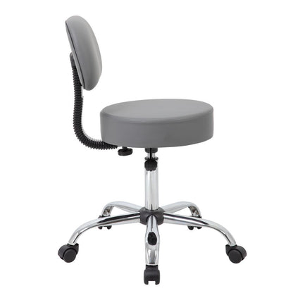 Boss Grey Caressoft Medical Stool W/ Back Cushion