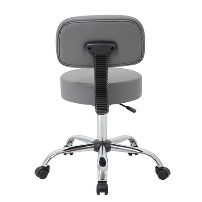 Boss Grey Caressoft Medical Stool W/ Back Cushion