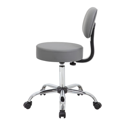 Boss Grey Caressoft Medical Stool W/ Back Cushion