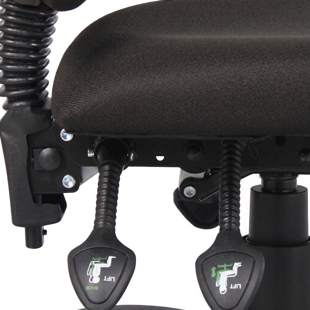 Bison Office Fabric Task Chair with Multi-Function Nylon Caster Base, Black