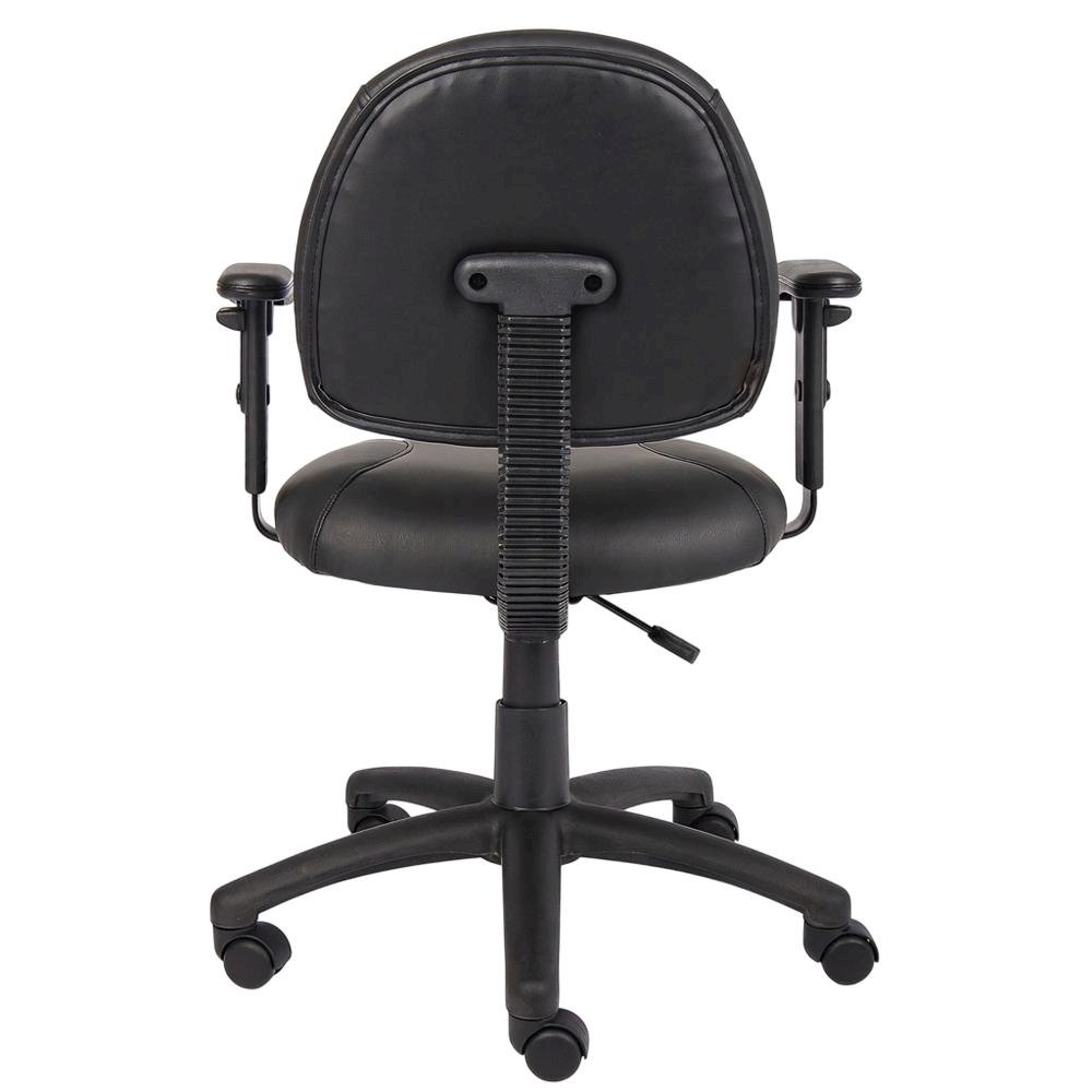 LeatherPlus Task Chair with Adjustable Arms, Posture Support, Nylon Base