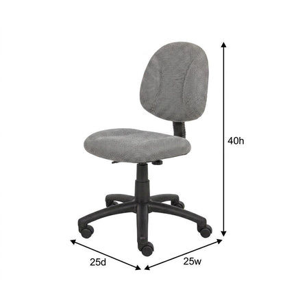 Tweed Upholstered Deluxe Posture Task Chair with Nylon Base and Casters