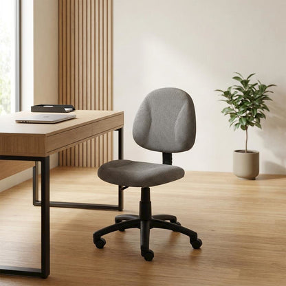 Tweed Upholstered Deluxe Posture Task Chair with Nylon Base and Casters