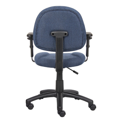 Boss Blue  Deluxe Posture Chair W/ Adjustable Arms