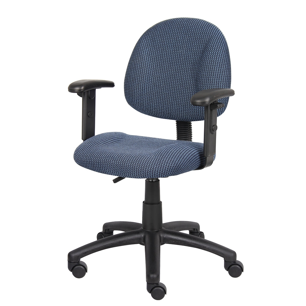 Boss Blue  Deluxe Posture Chair W/ Adjustable Arms