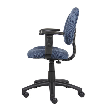 Boss Blue  Deluxe Posture Chair W/ Adjustable Arms