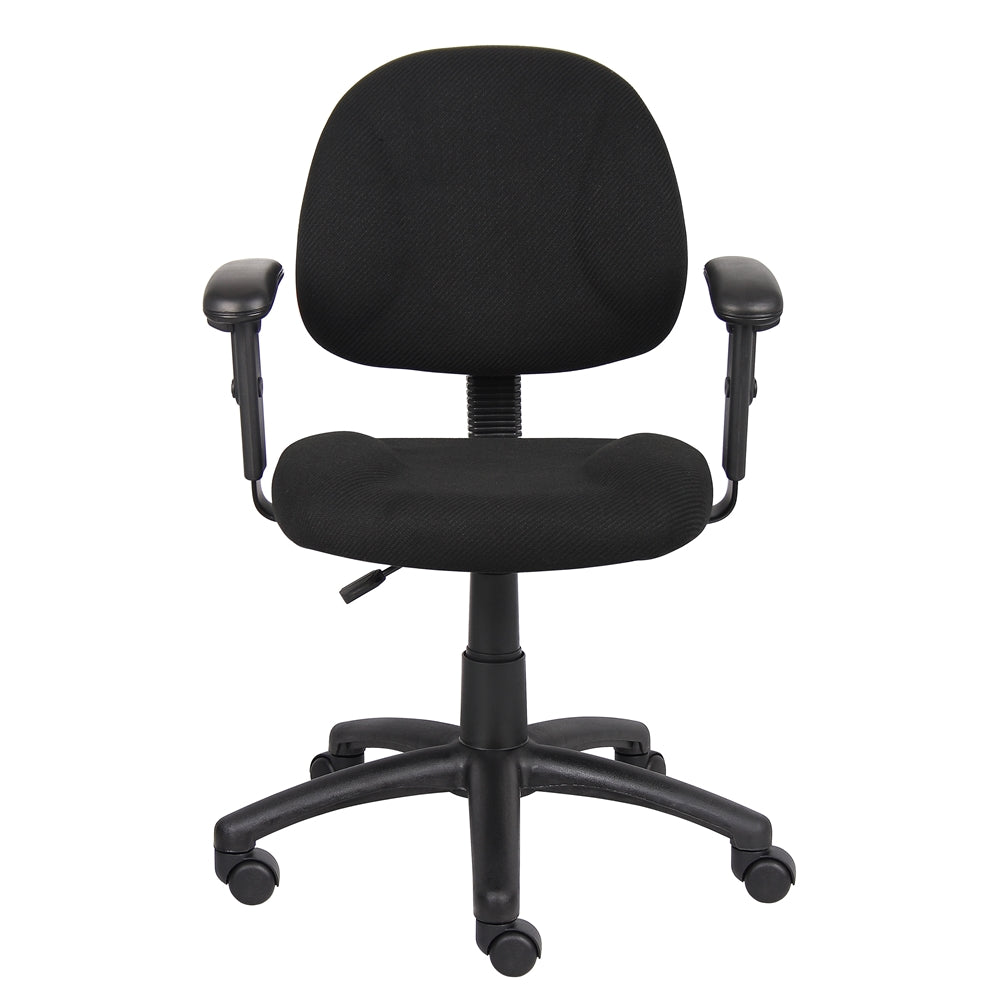 Boss Black  Deluxe Posture Chair W/ Adjustable Arms