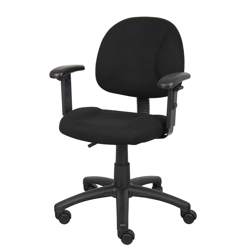 Boss Black  Deluxe Posture Chair W/ Adjustable Arms