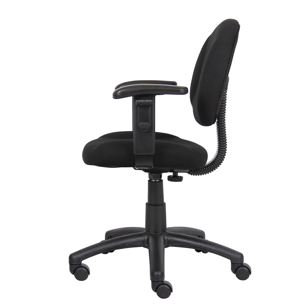 Boss Black  Deluxe Posture Chair W/ Adjustable Arms