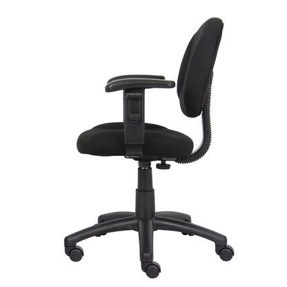 Boss Black  Deluxe Posture Chair W/ Adjustable Arms