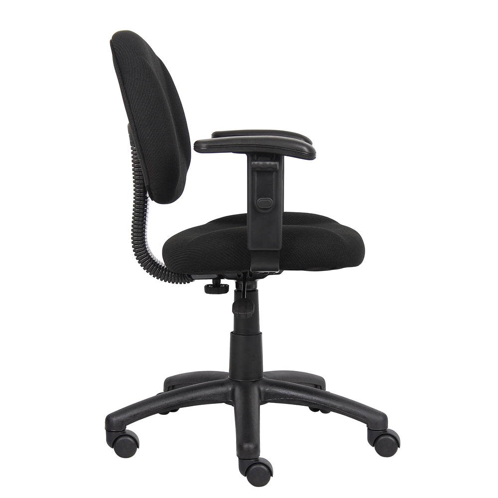 Boss Black  Deluxe Posture Chair W/ Adjustable Arms