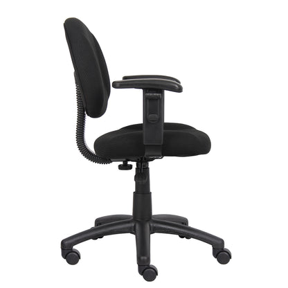 Boss Black  Deluxe Posture Chair W/ Adjustable Arms