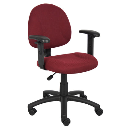 Boss Burgundy  Deluxe Posture Chair W/ Adjustable Arms