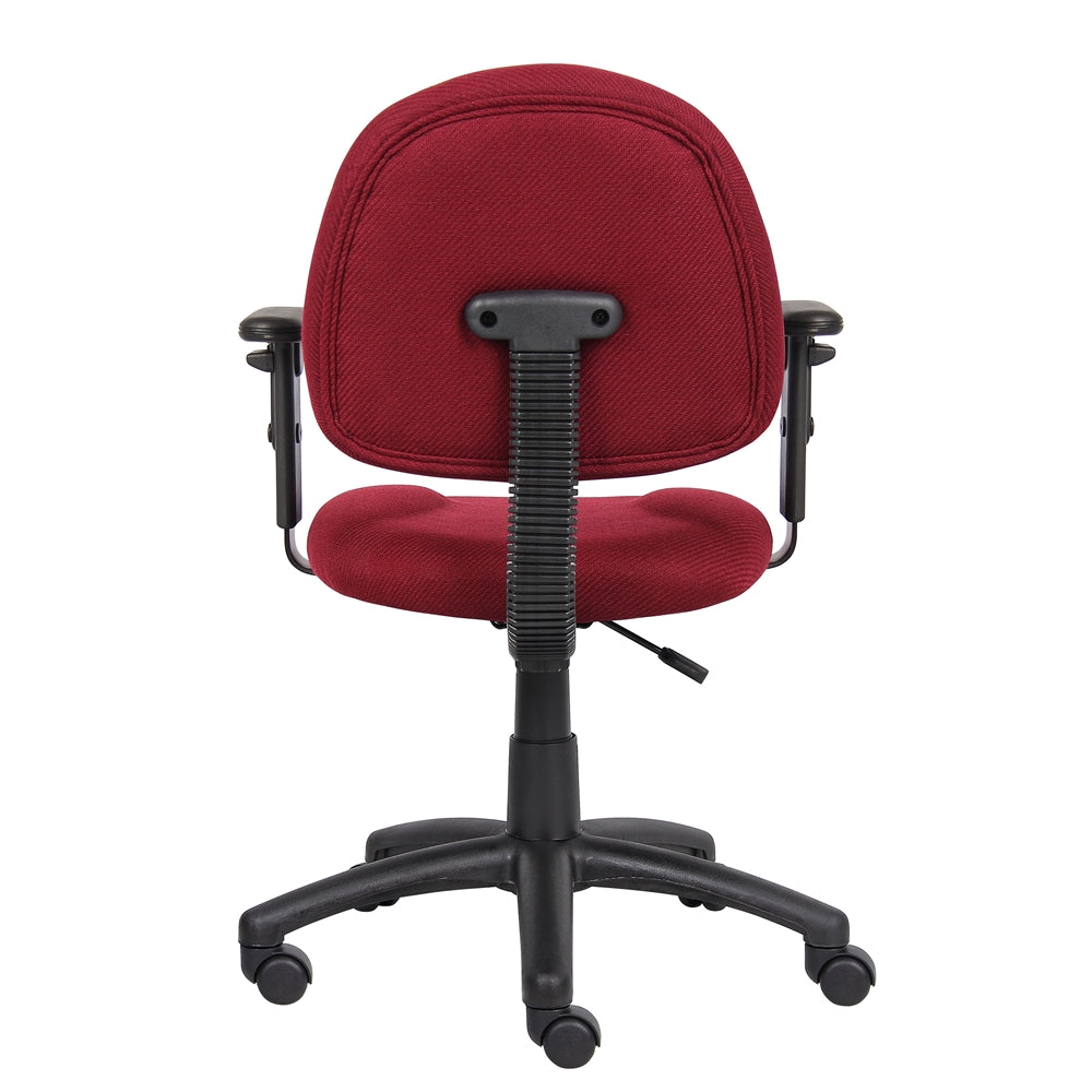 Boss Burgundy  Deluxe Posture Chair W/ Adjustable Arms