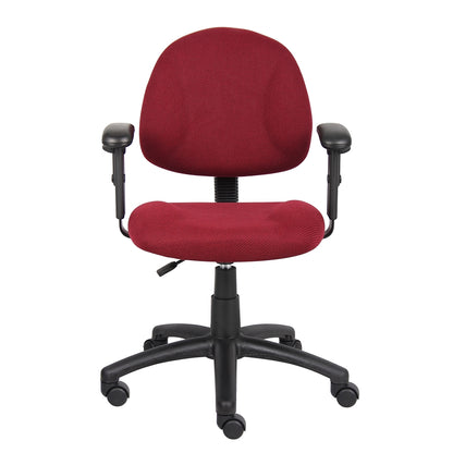Boss Burgundy  Deluxe Posture Chair W/ Adjustable Arms