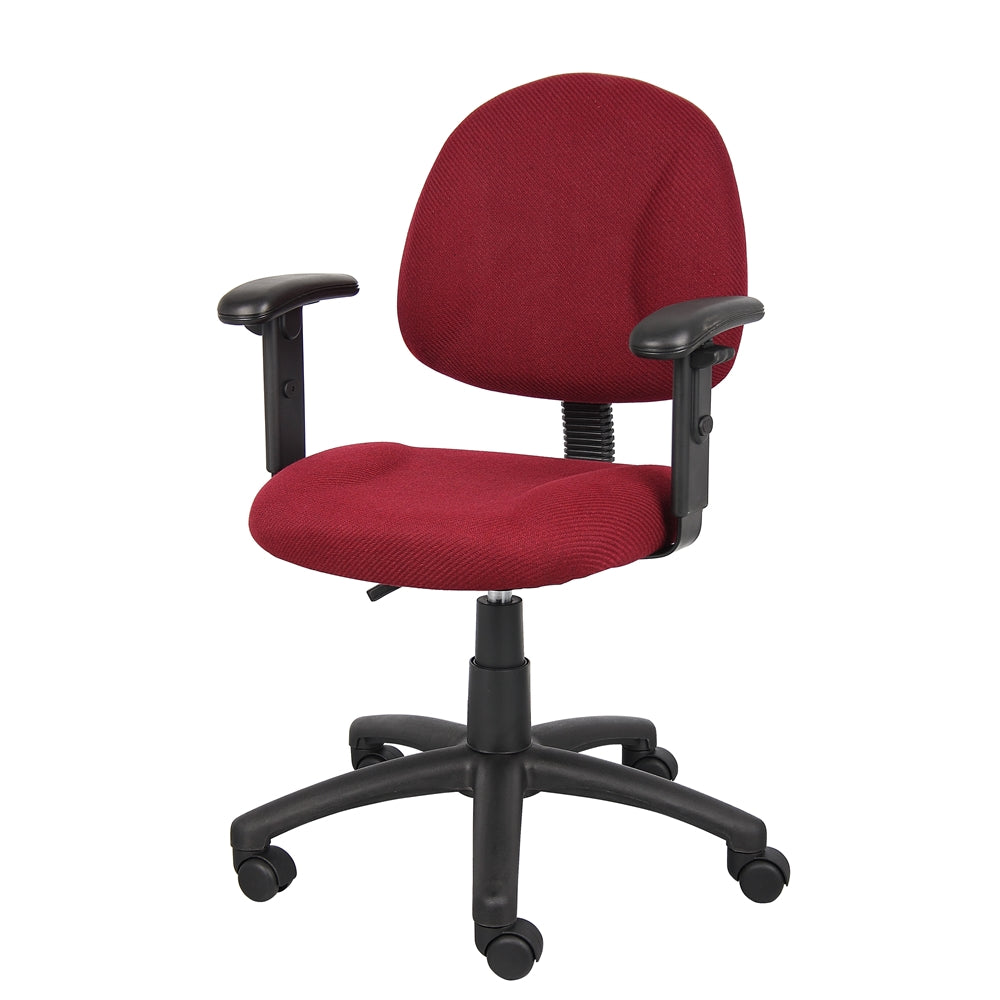 Boss Burgundy  Deluxe Posture Chair W/ Adjustable Arms