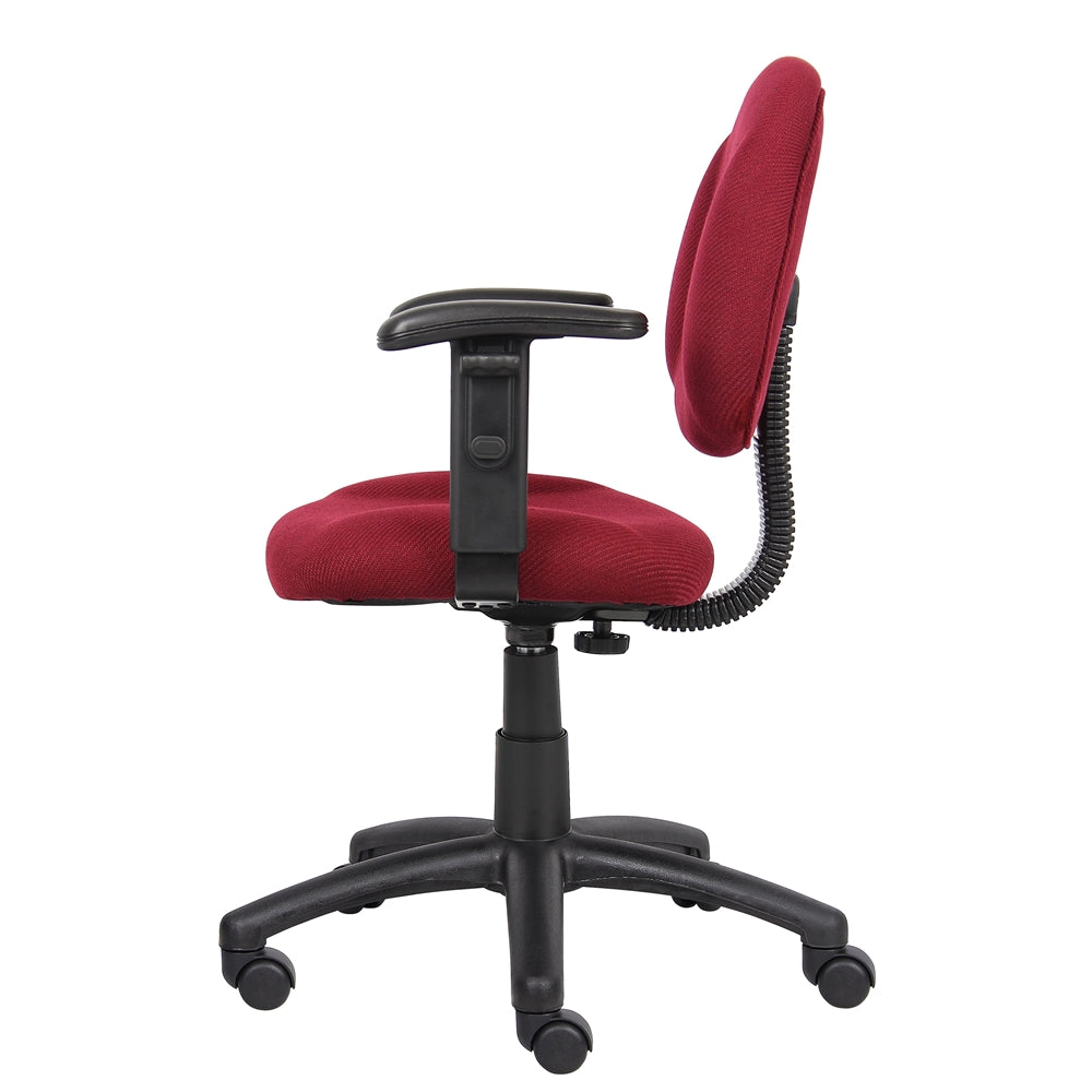 Boss Burgundy  Deluxe Posture Chair W/ Adjustable Arms
