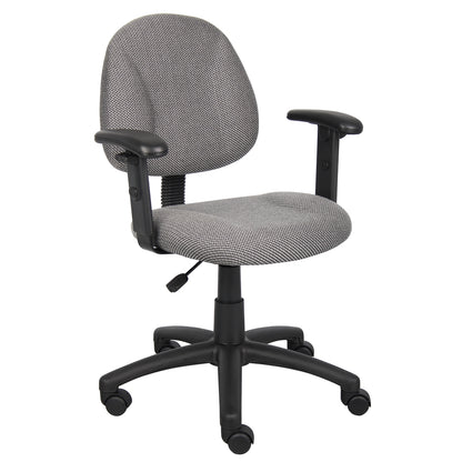 Boss Grey  Deluxe Posture Chair W/ Adjustable Arms